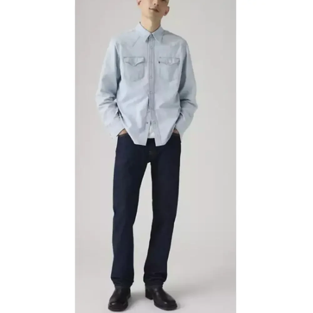 Levi's Men's Dark Wash  Non Stretch Straight Leg 501 Original Jeans Size 32 x 34